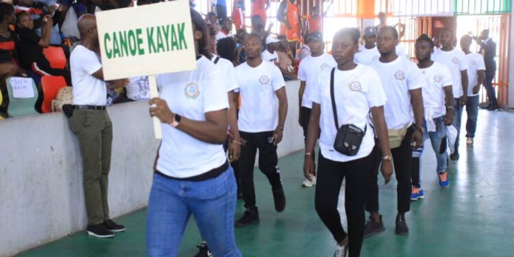 Rentrée Fédérale et journée du mérite sportif, le ministre des sports Danho Paulin Claude, honore le monde sportif, le 26 janvier au palais à Abidjan.