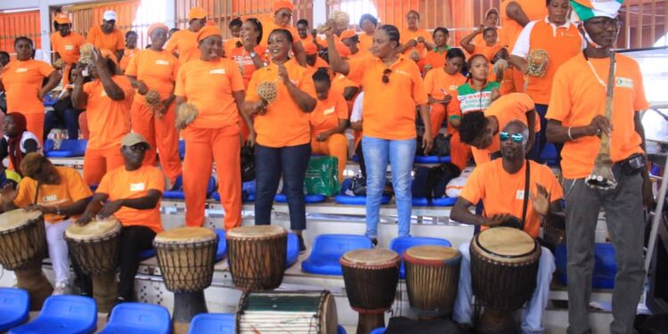 Rentrée Fédérale et journée du mérite sportif, le ministre des sports Danho Paulin Claude, honore le monde sportif, le 26 janvier au palais à Abidjan.