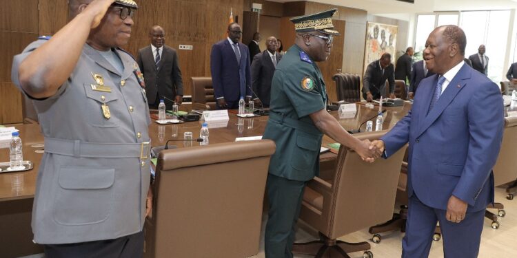 Les photos de la Réunion du Conseil National de Sécurité (CNS) présidé par SEM Alassane Ouattara,  le jeudi 12 janvier 2023, au Palais Présidentiel