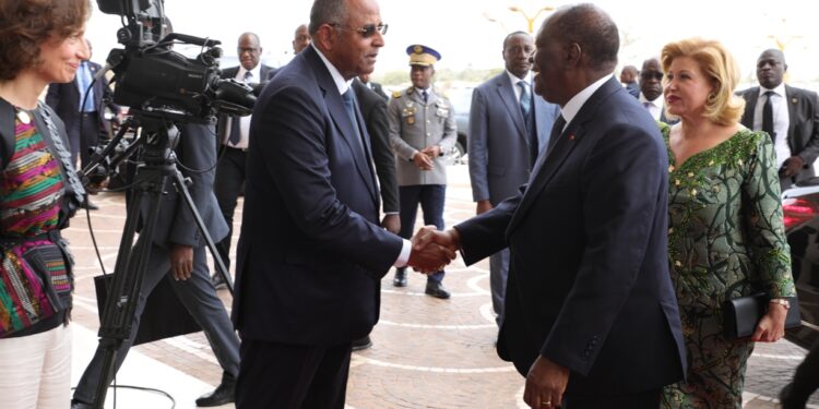 Les images de la remise du prix Félix Houphouët Boigny pour la paix  à Angela Merkel, à Yamoussoukro le 8 février 2023