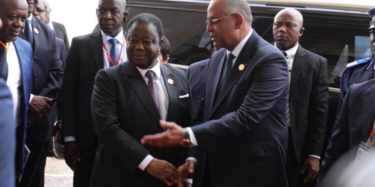 Les images de la remise du prix Félix Houphouët Boigny pour la paix  à Angela Merkel, à Yamoussoukro le 8 février 2023