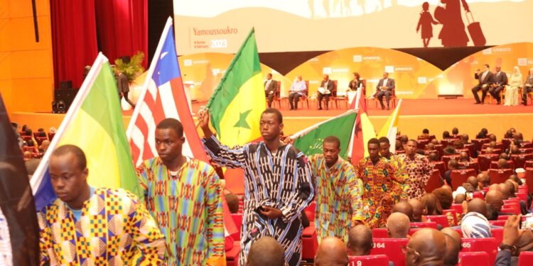 Les images de la remise du prix Félix Houphouët Boigny pour la paix  à Angela Merkel, à Yamoussoukro le 8 février 2023