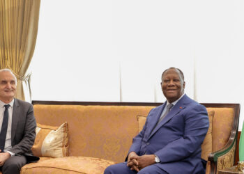 Le Président Alassane OUATTARA, a reçu monsieur Jacques  DUPUY,  Président de Canal + International, le 02 février 2023, au Palais Présidentiel à Abidjan.