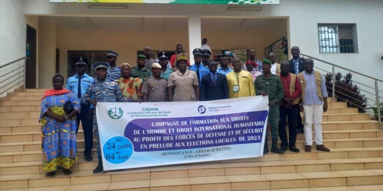 Moronou/Droits de l’Homme: en prélude aux élections 2023, des FDS et leaders formés par la CADHA et FRIEDRICH NAUMANN