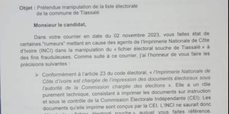 L’imprimerie Nationale désavoue Tiemoko Antoine Assale