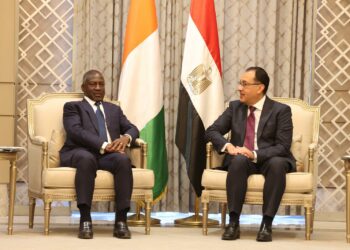 Adama Bictogo s&rsquo;entretient avec le Premier ministre égyptien Moustafa Kemal Madbouli, au Caire