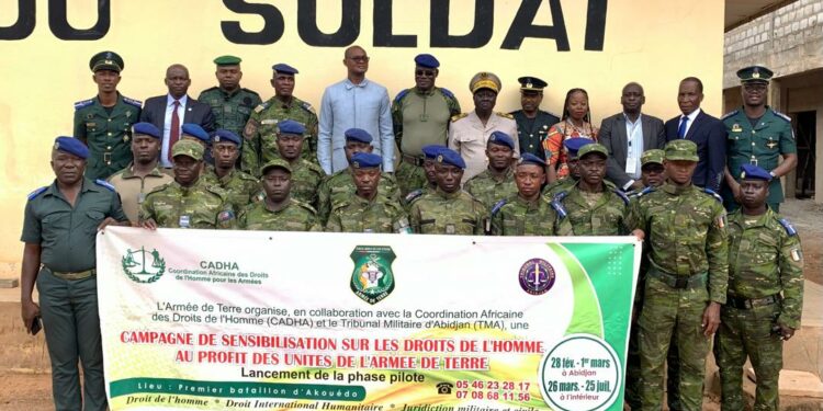 Korhogo : 250 militaires du 4e Bataillon d’Infanterie sensibilisés sur les droits de conflits armés