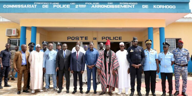 Un deuxième commissariat mis en service à Korhogo par le ministre de l’Intérieur et de la Sécurité