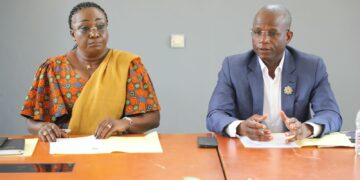Pose de la 1ère pierre du programme de 1160 logements à Akoupé Zeudji : Fatim Bamba reconnaissante au Chef de l&rsquo;Etat