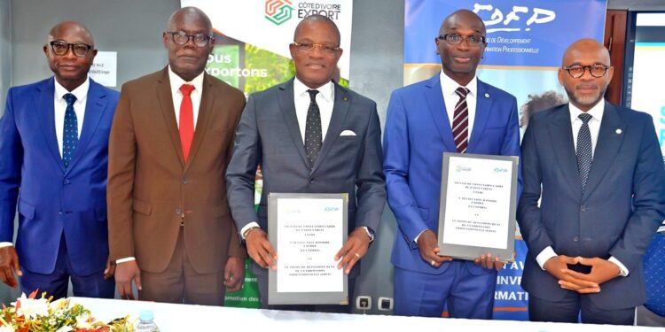 Renforcement des capacités des entreprises exportatrices: Le FDFP et Côte d’Ivoire Export signent une convention