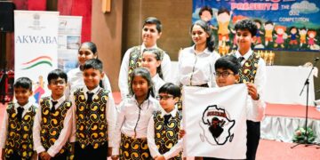 Concours annuel de génie en herbe (Annual quiz compétition) Les tous petits de la communauté Ektha s’affrontent dans la convivialité