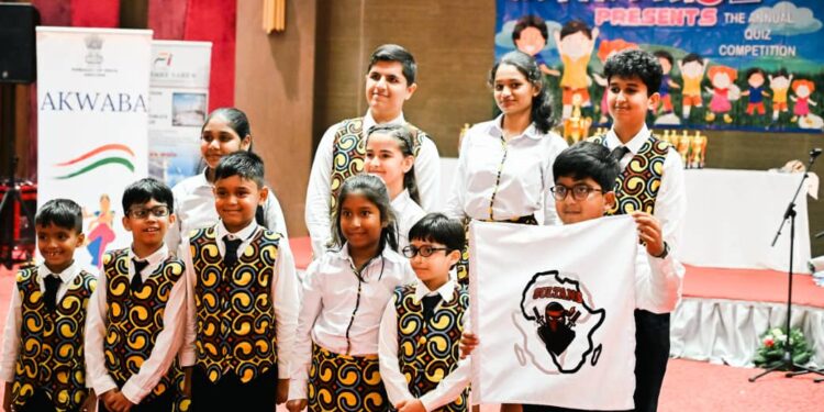 Concours annuel de génie en herbe (Annual quiz compétition) Les tous petits de la communauté Ektha s’affrontent dans la convivialité