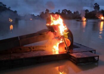 Soubré/ Orpaillage illégal : La gendarmerie détruit dix  sur le fleuve Sassandra
